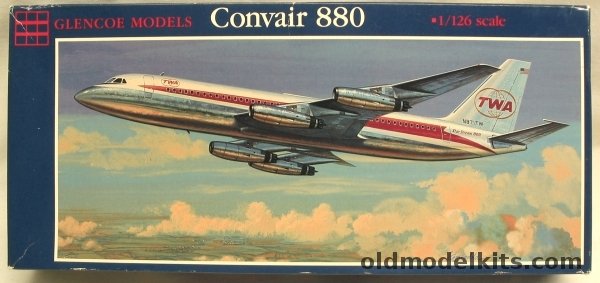 Glencoe 1/126 Convair 880 - TWA or Swissair, 05502 plastic model kit